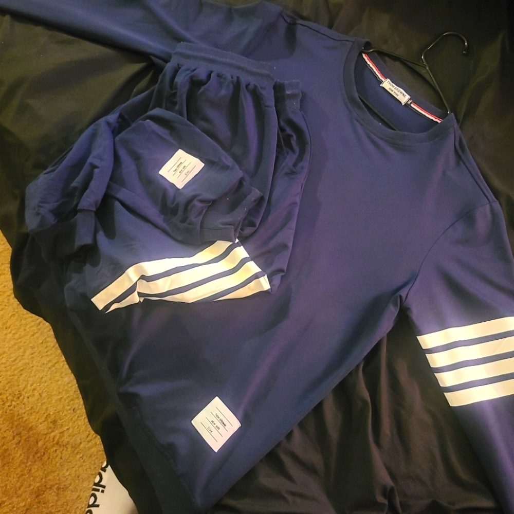 Thom browne track pants and l/s shirt combo